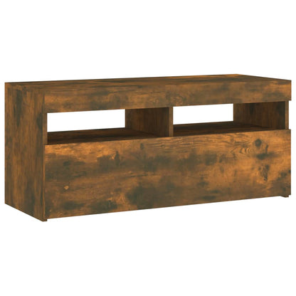 TV-Schrank mit LED-Leuchten Räuchereiche 90x35x40 cm - Pazzar.ch