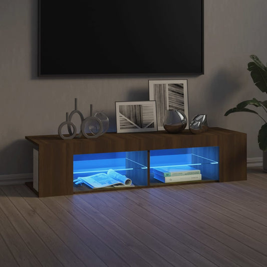 TV-Schrank mit LED-Leuchten Braun Eichen-Optik 135x39x30 cm - Pazzar.ch