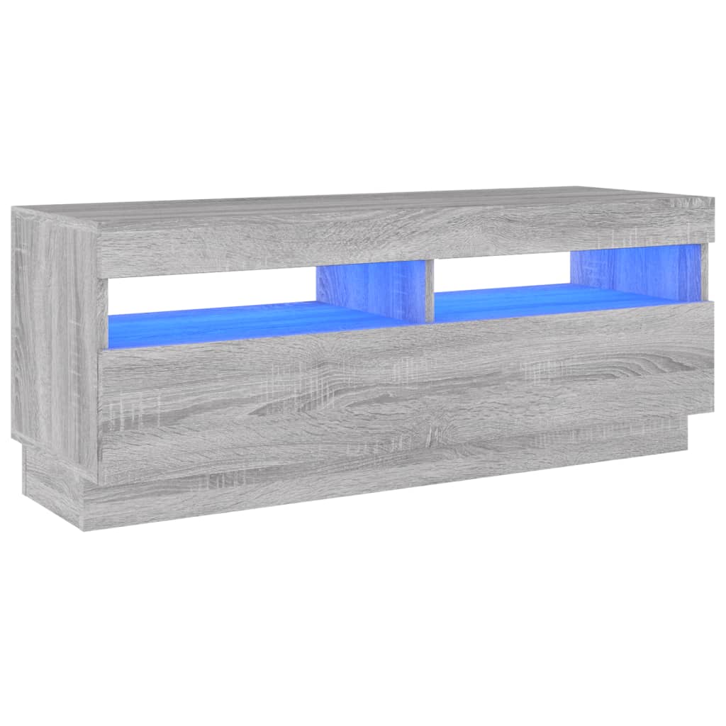 TV-Schrank mit LED-Leuchten Grau Sonoma 100x35x40 cm - Pazzar.ch