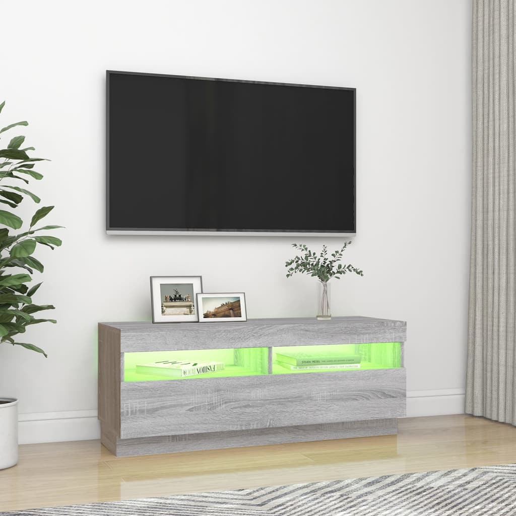 TV-Schrank mit LED-Leuchten Grau Sonoma 100x35x40 cm - Pazzar.ch