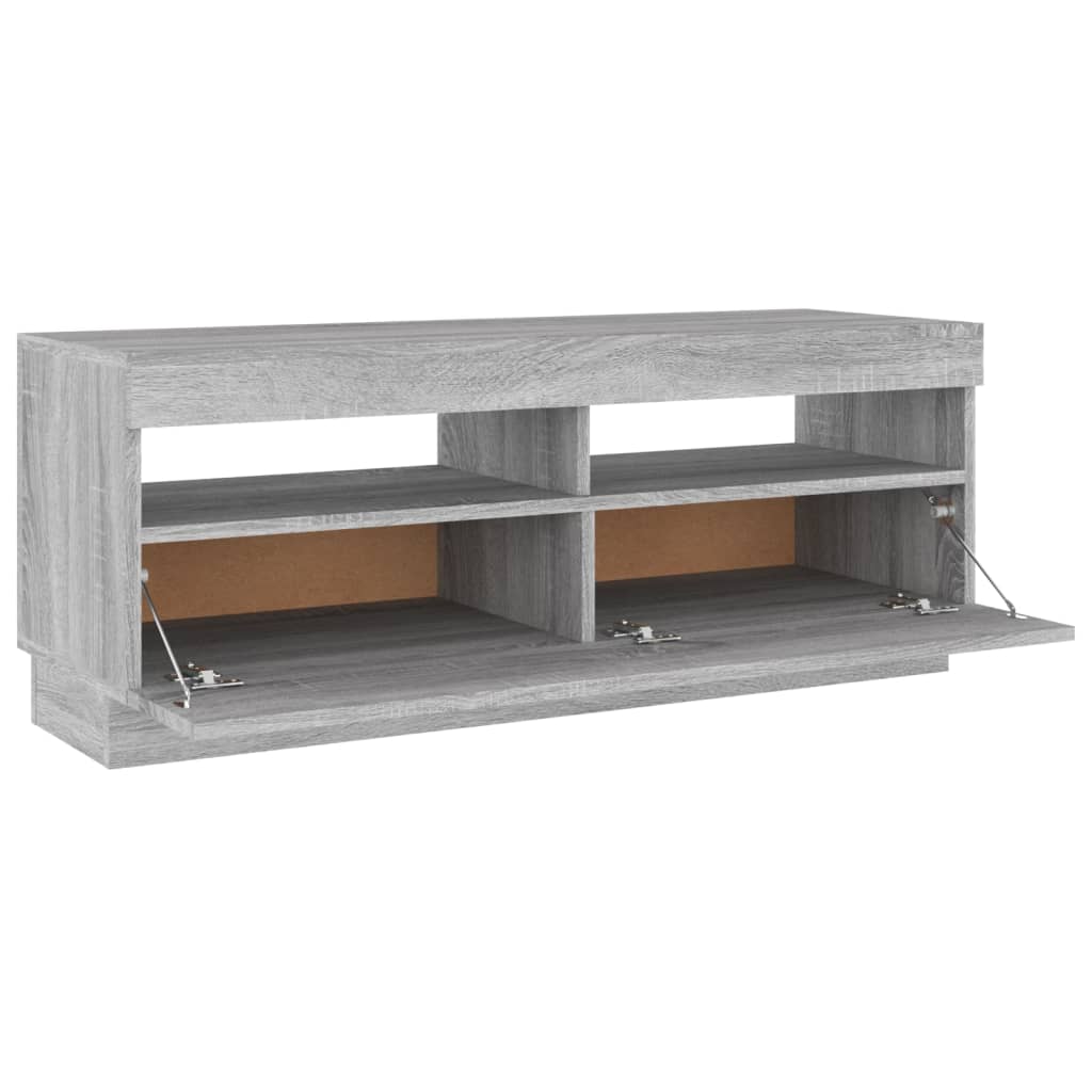 TV-Schrank mit LED-Leuchten Grau Sonoma 100x35x40 cm - Pazzar.ch