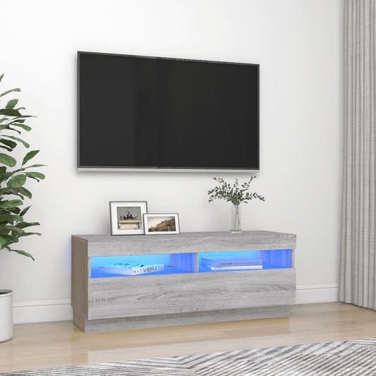 TV-Schrank mit LED-Leuchten Grau Sonoma 100x35x40 cm - Pazzar.ch