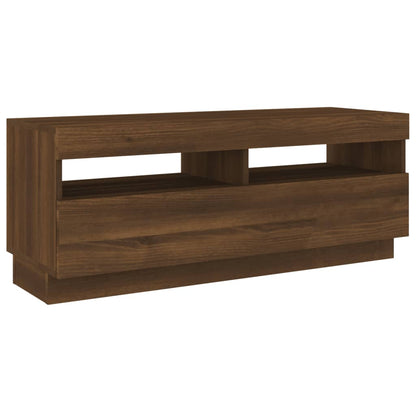 TV-Schrank mit LED-Leuchten Braun Eichen-Optik 100x35x40 cm - Pazzar.ch