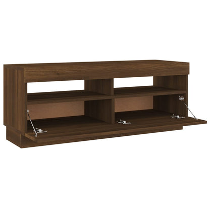 TV-Schrank mit LED-Leuchten Braun Eichen-Optik 100x35x40 cm - Pazzar.ch