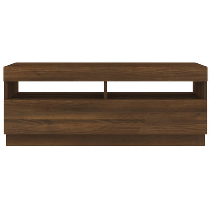 TV-Schrank mit LED-Leuchten Braun Eichen-Optik 100x35x40 cm - Pazzar.ch