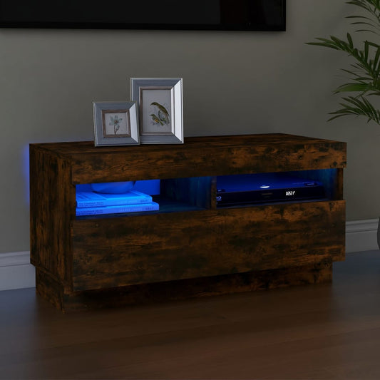 TV-Schrank mit LED-Leuchten Räuchereiche 80x35x40 cm - Pazzar.ch
