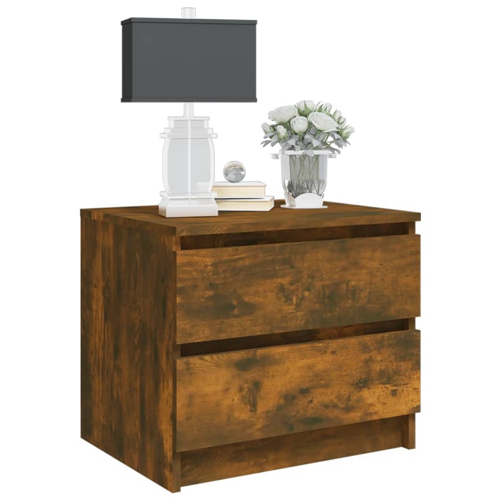 Nachttische 2 Stk. Räuchereiche 50x39x43,5 cm Holzwerkstoff - Pazzar.ch