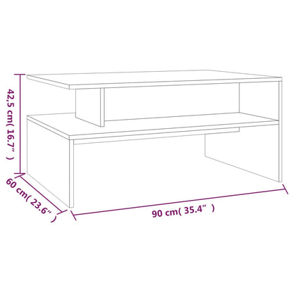 Couchtisch Räuchereiche 90x60x42,5 cm Holzwerkstoff - Pazzar.ch