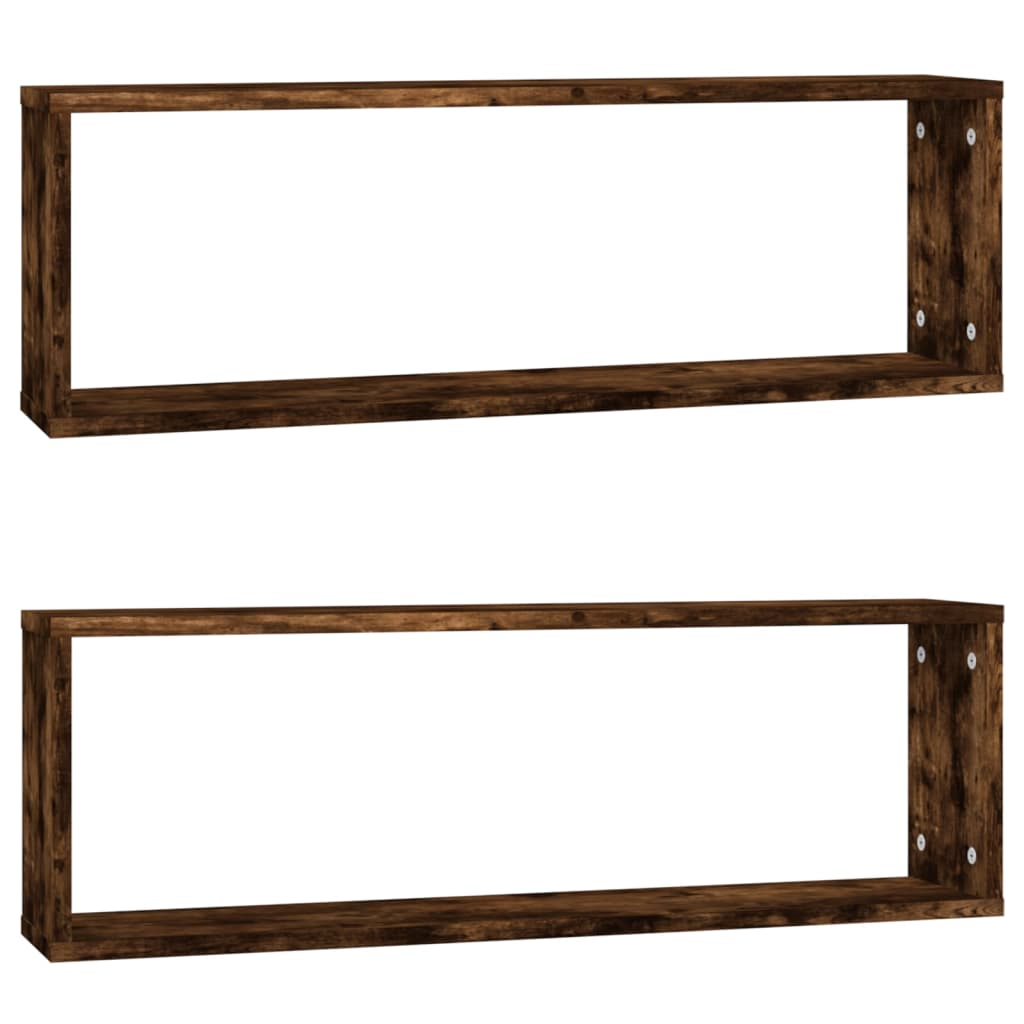 Wandregale 2 Stk. Räuchereiche 80x15x26,5 cm Holzwerkstoff - Pazzar.ch