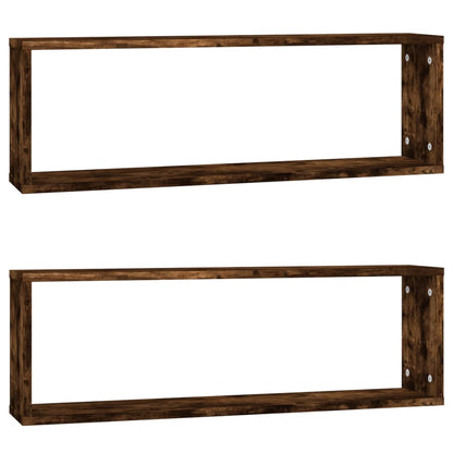 Wandregale 2 Stk. Räuchereiche 80x15x26,5 cm Holzwerkstoff - Pazzar.ch
