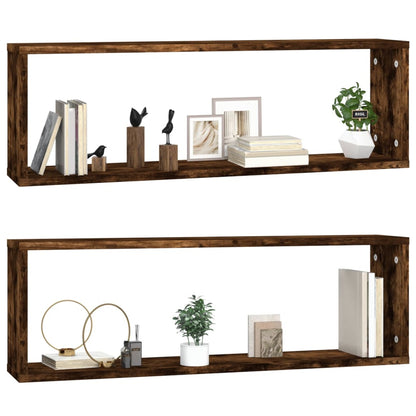 Wandregale 2 Stk. Räuchereiche 80x15x26,5 cm Holzwerkstoff - Pazzar.ch