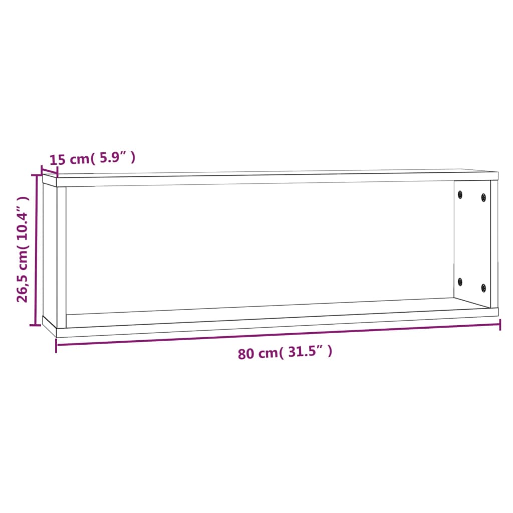 Wandregale 2 Stk. Räuchereiche 80x15x26,5 cm Holzwerkstoff - Pazzar.ch