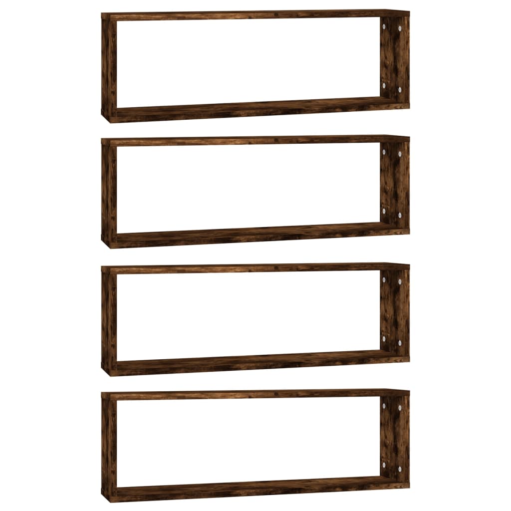 Wandregale 4 Stk. Räuchereiche 80x15x26,5 cm Holzwerkstoff - Pazzar.ch