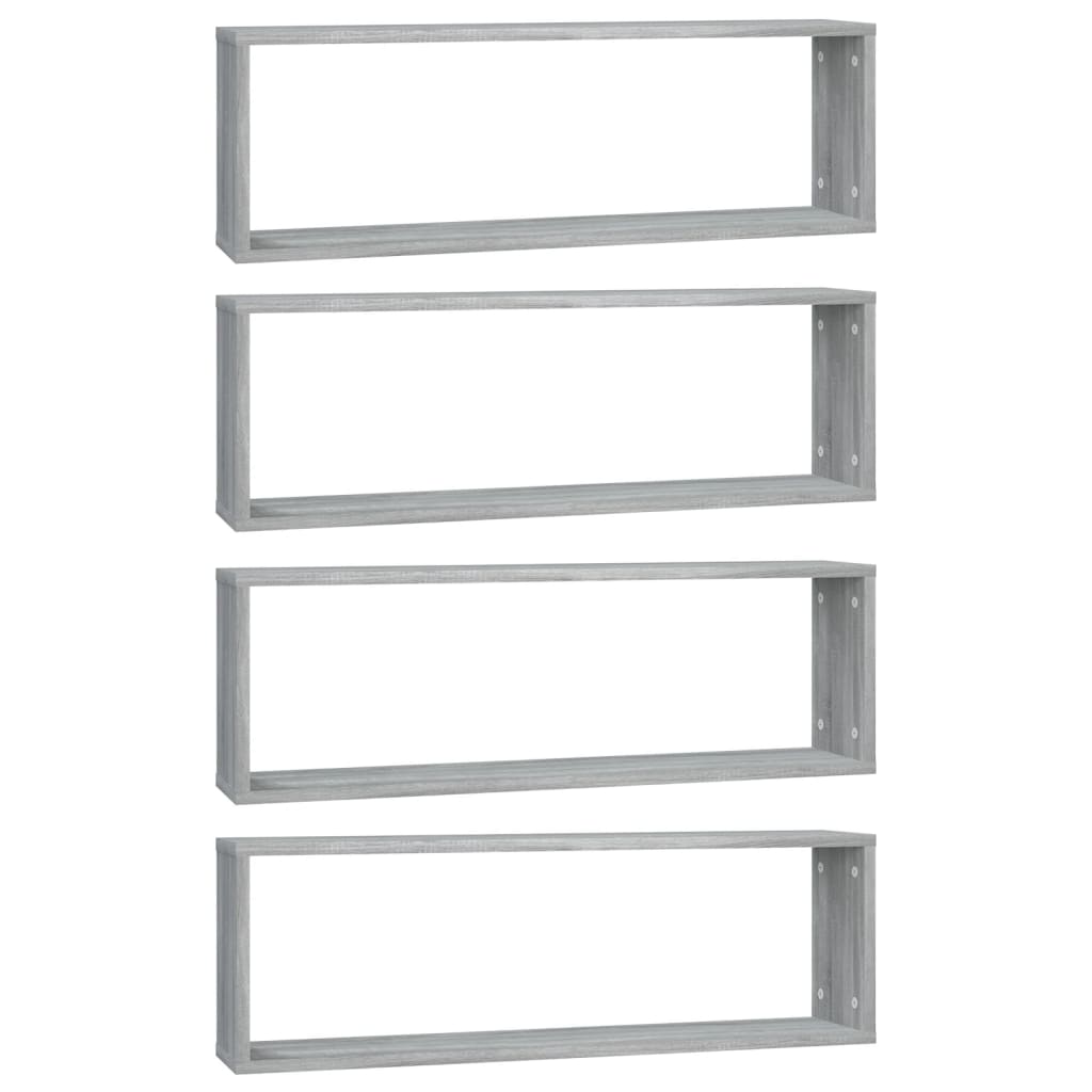 Wandregale 4 Stk. Grau Sonoma 80x15x26,5 cm Holzwerkstoff - Pazzar.ch