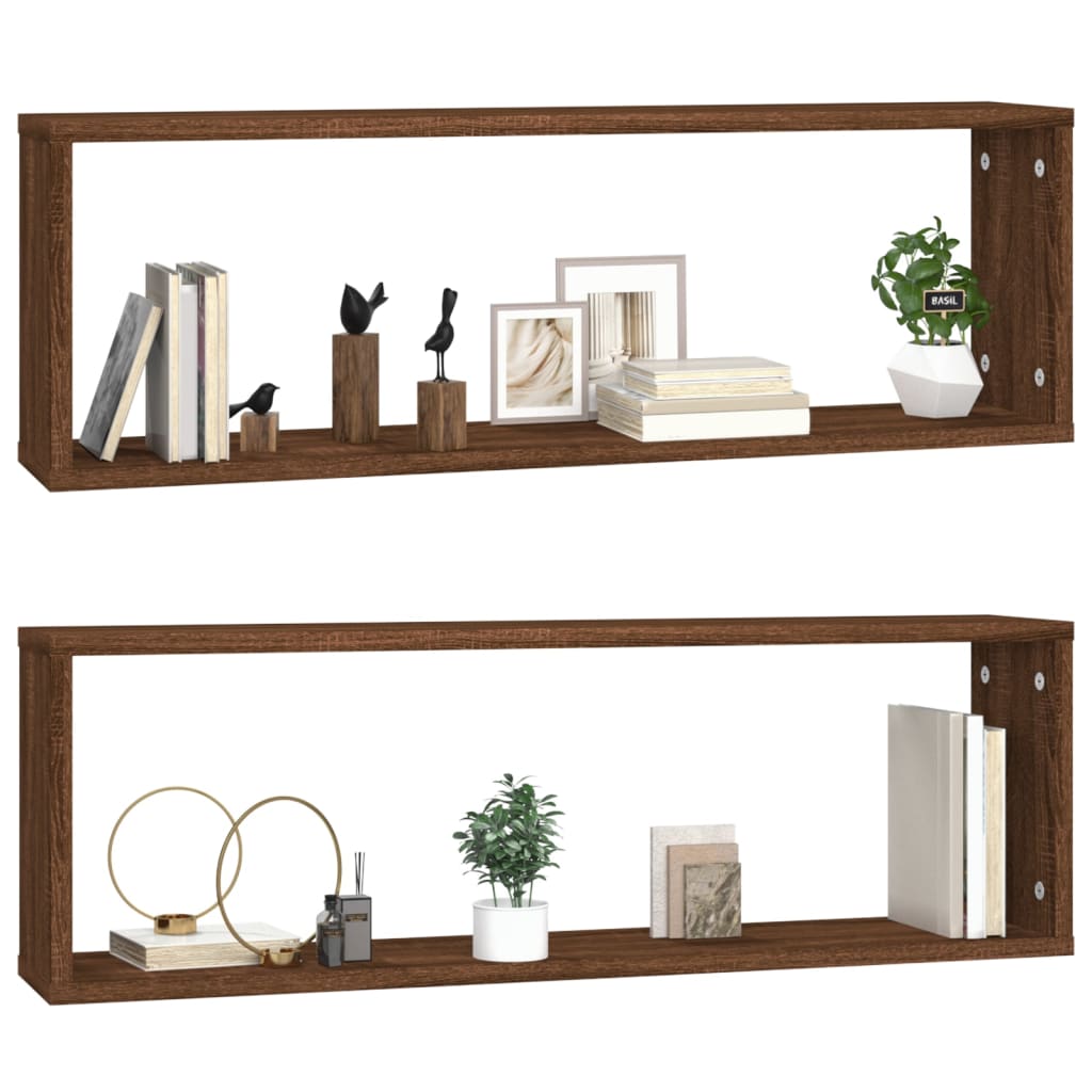 Wandregale 2 Stk. Braun Eichen-Optik 80x15x26,5cm Holzwerkstoff - Pazzar.ch