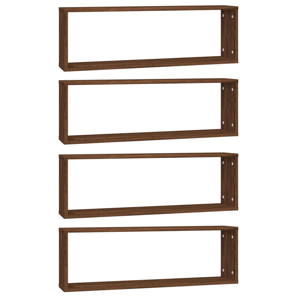 Wandregale 4 Stk. Braun Eichen-Optik 80x15x26,5cm Holzwerkstoff - Pazzar.ch