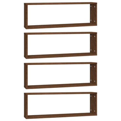 Wandregale 4 Stk. Braun Eichen-Optik 80x15x26,5cm Holzwerkstoff - Pazzar.ch