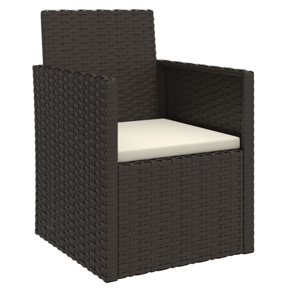 3-tlg. Garten-Sofagarnitur mit Kissen Schwarz Poly Rattan - Pazzar.ch