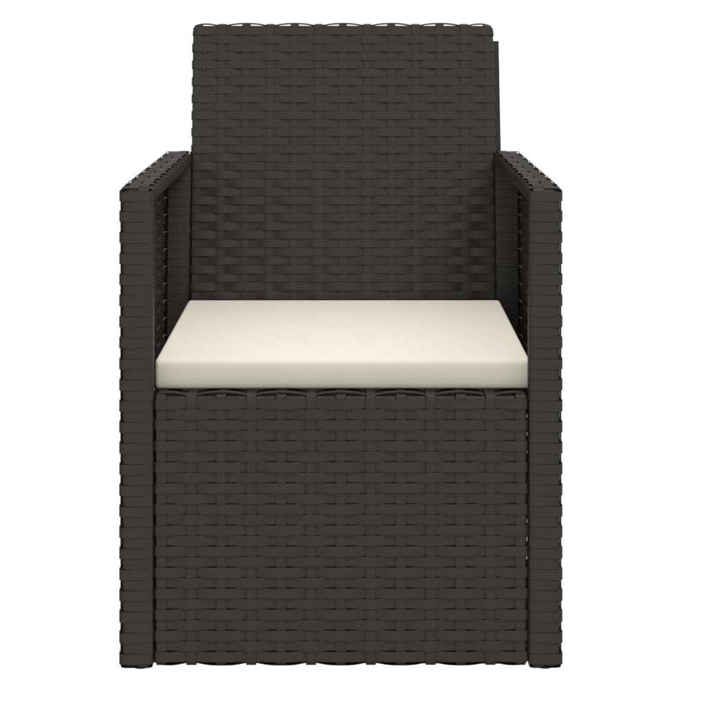 3-tlg. Garten-Sofagarnitur mit Kissen Schwarz Poly Rattan - Pazzar.ch