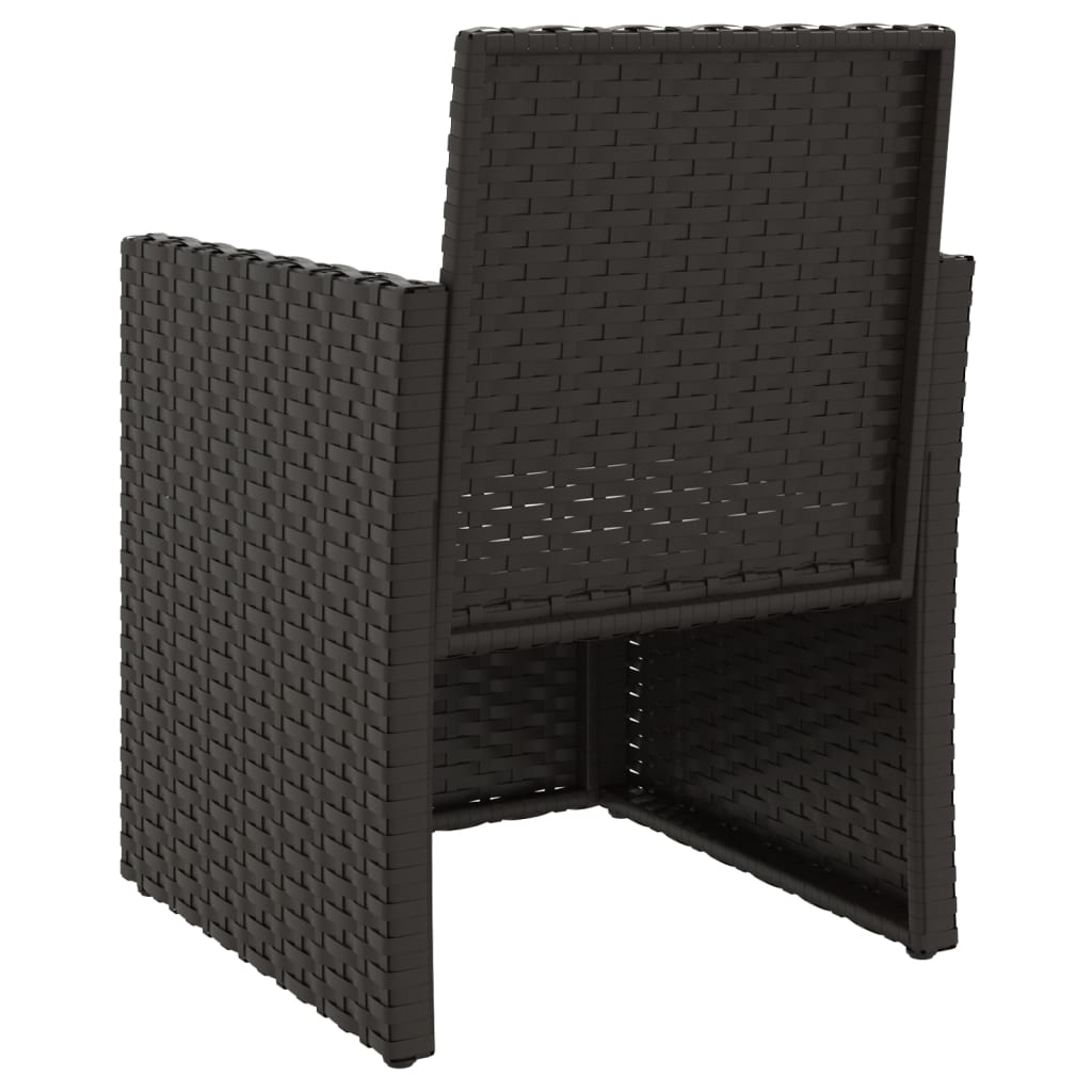 3-tlg. Garten-Sofagarnitur mit Kissen Schwarz Poly Rattan - Pazzar.ch