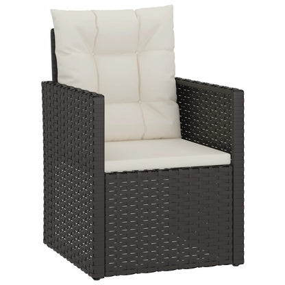 3-tlg. Garten-Lounge-Set mit Kissen Poly Rattan Schwarz - Pazzar.ch