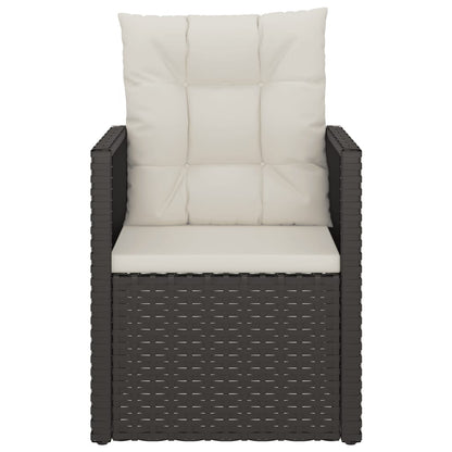 3-tlg. Garten-Lounge-Set mit Kissen Poly Rattan Schwarz - Pazzar.ch
