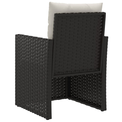 3-tlg. Garten-Lounge-Set mit Kissen Poly Rattan Schwarz - Pazzar.ch