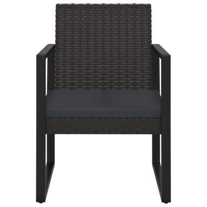 3-tlg. Garten-Lounge-Set mit Kissen Schwarz Poly Rattan - Pazzar.ch