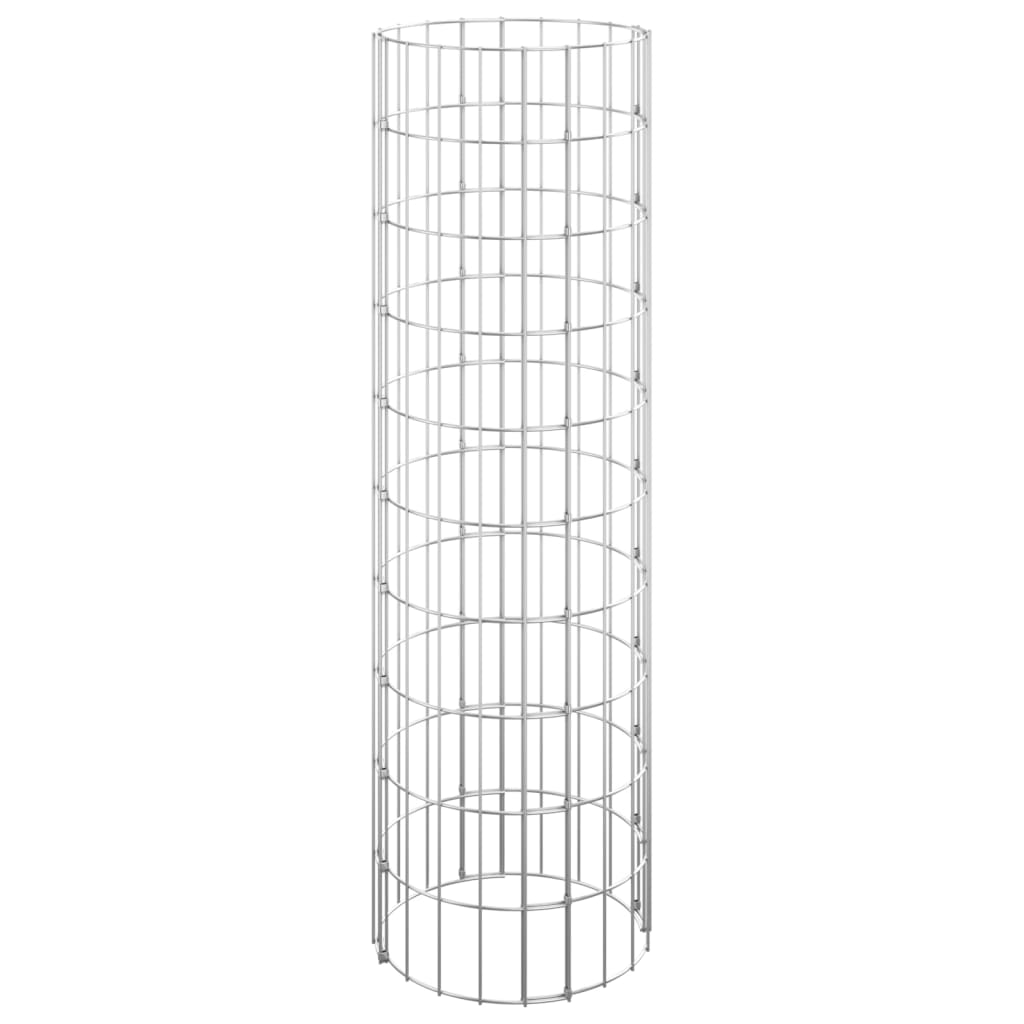 Gabionen-Hochbeete 3 Stk. Rund Verzinkter Stahl Ø30x100 cm - Pazzar.ch