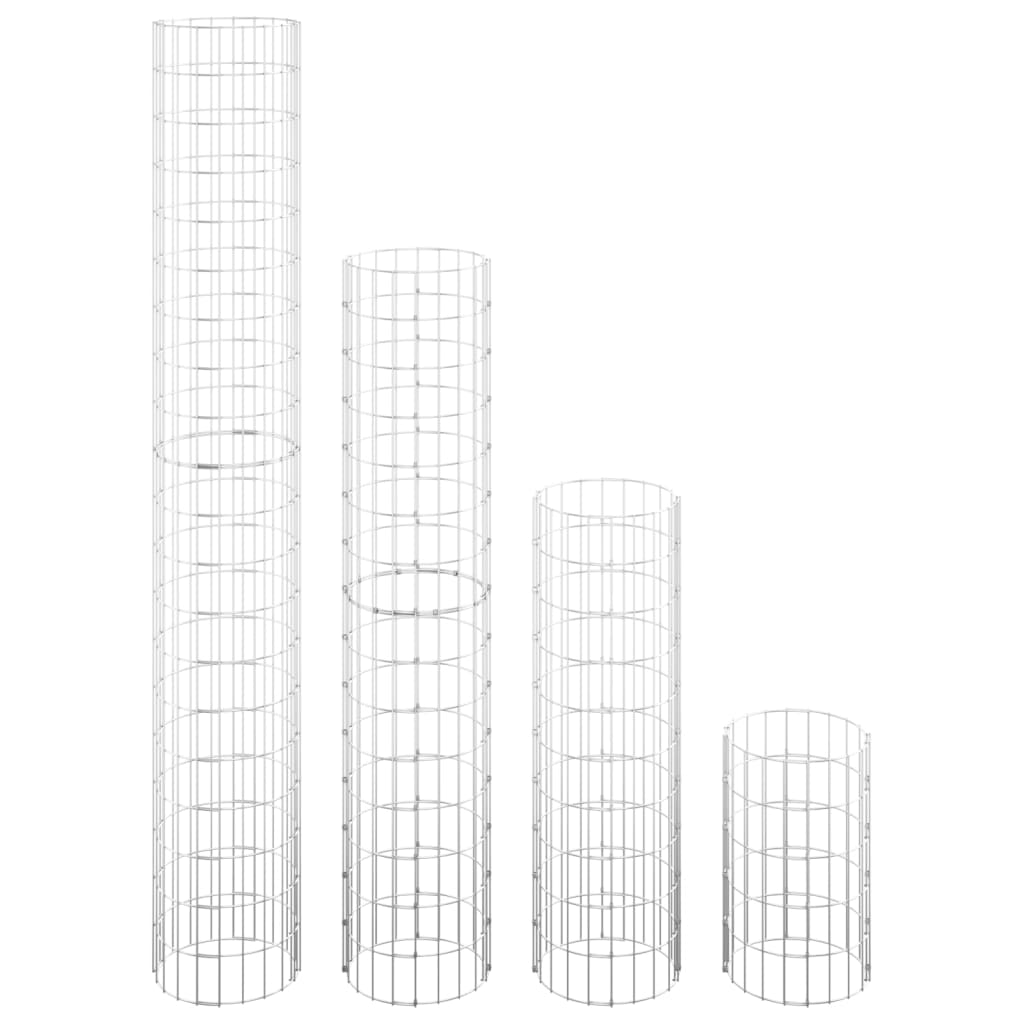 Gabionen-Hochbeete 4 Stk. Rund Ø30x50/100/150/200 cm - Pazzar.ch