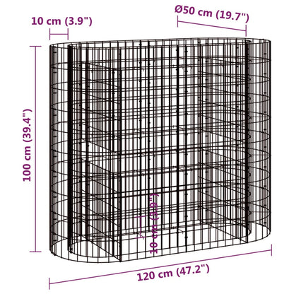Gabionen-Hochbeet Verzinktes Eisen 120x50x100 cm - Pazzar.ch