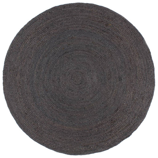 Teppich Handgefertigt Jute Rund 210 cm Dunkelgrau - Pazzar.ch