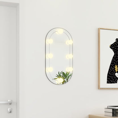 Spiegel mit LED-Leuchten 60x30 cm Glas Oval - Pazzar.ch