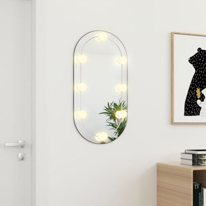 Spiegel mit LED-Leuchten 80x40 cm Glas Oval - Pazzar.ch