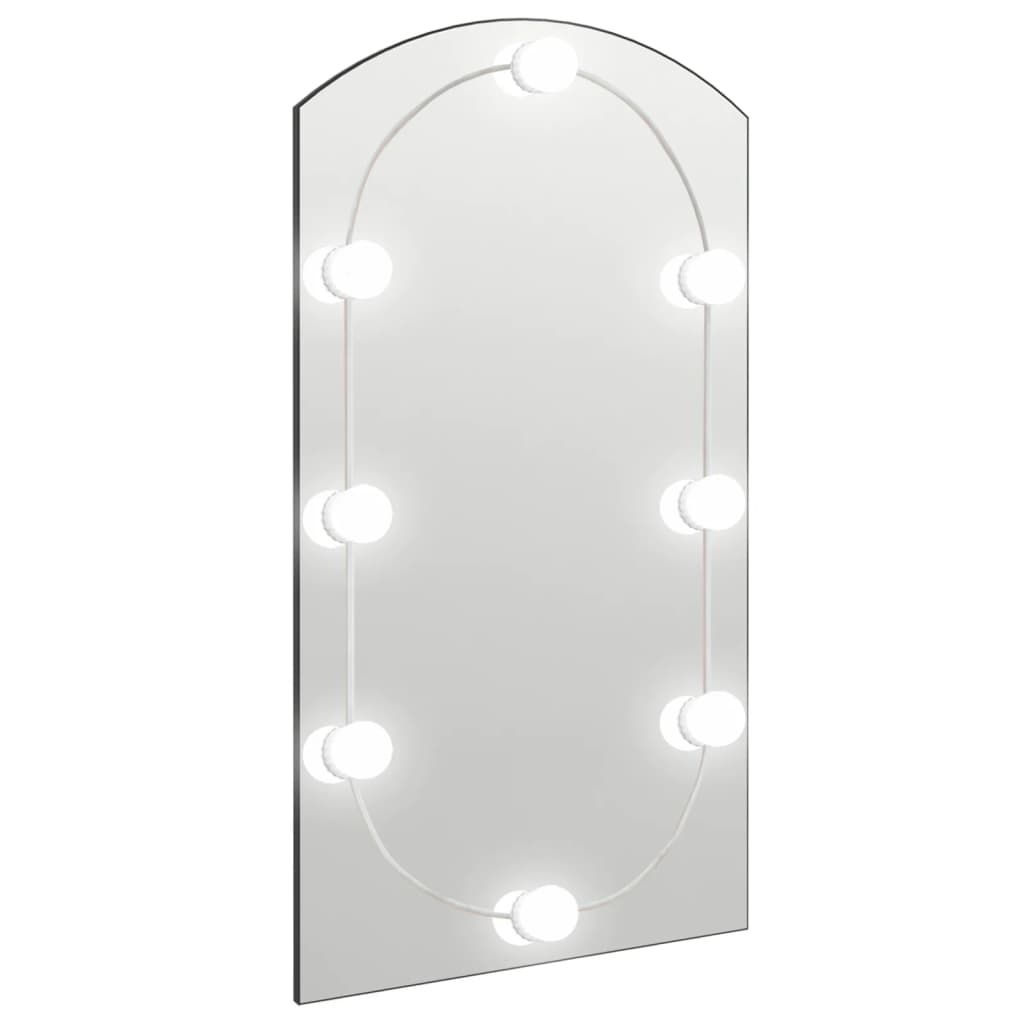 Spiegel mit LED-Leuchten 90x45 cm Glas Bogenförmig - Pazzar.ch