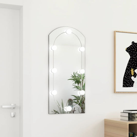Spiegel mit LED-Leuchten 90x45 cm Glas Bogenförmig - Pazzar.ch