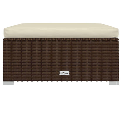 6-tlg. Garten-Lounge-Set mit Kissen Poly Rattan Braun - Pazzar.ch