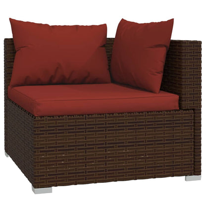 9-tlg. Garten-Lounge-Set mit Kissen Braun Poly Rattan - Pazzar.ch