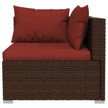 9-tlg. Garten-Lounge-Set mit Kissen Braun Poly Rattan - Pazzar.ch