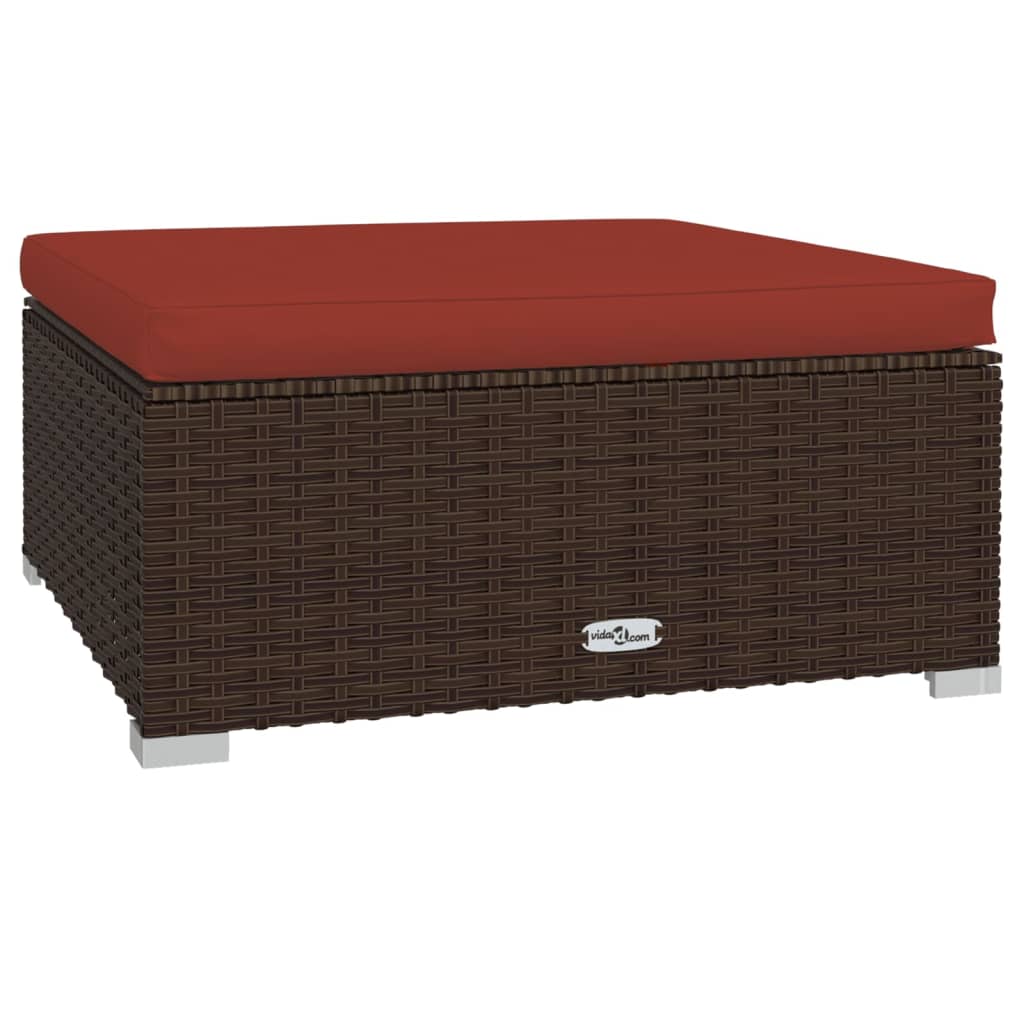 9-tlg. Garten-Lounge-Set mit Kissen Braun Poly Rattan - Pazzar.ch