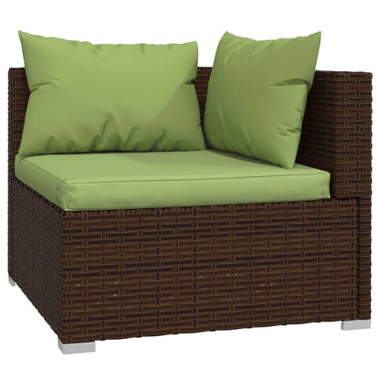 10-tlg. Garten-Lounge-Set mit Kissen Braun Poly Rattan - Pazzar.ch