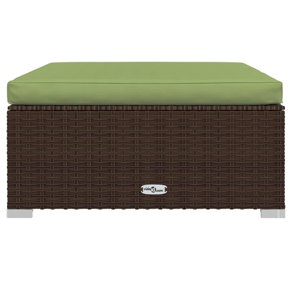 10-tlg. Garten-Lounge-Set mit Kissen Braun Poly Rattan - Pazzar.ch