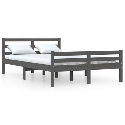Massivholzbett Grau 140x190 cm - Pazzar.ch