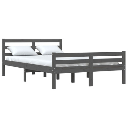 Massivholzbett Grau 140x190 cm - Pazzar.ch