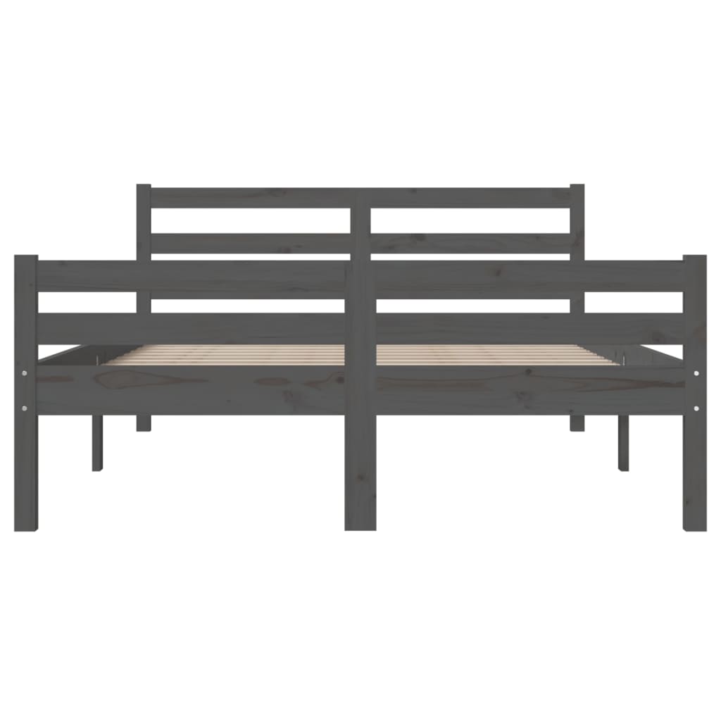 Massivholzbett Grau 140x190 cm - Pazzar.ch
