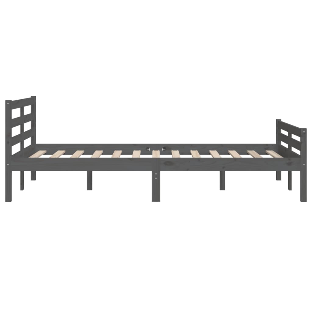Massivholzbett Grau 140x190 cm - Pazzar.ch