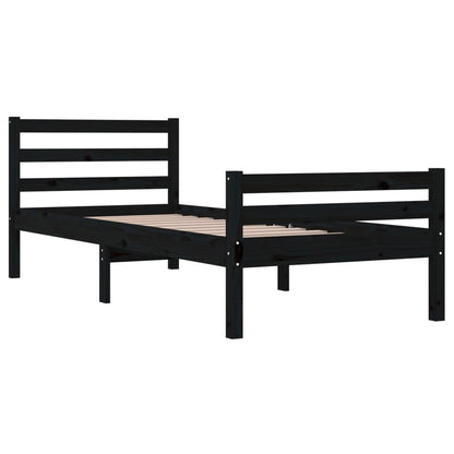 Massivholzbett Schwarz 90x200 cm - Pazzar.ch