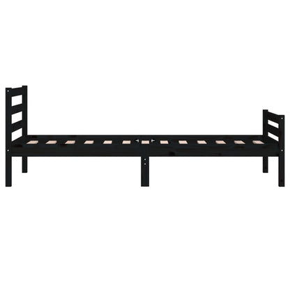 Massivholzbett Schwarz 90x200 cm - Pazzar.ch