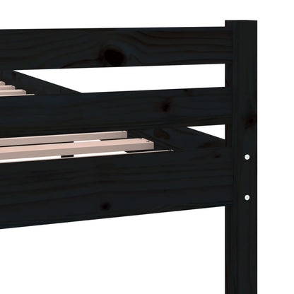 Massivholzbett Schwarz 90x200 cm - Pazzar.ch