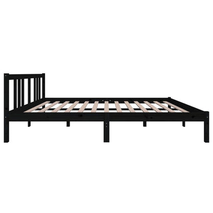 Massivholzbett Schwarz 150x200 cm - Pazzar.ch